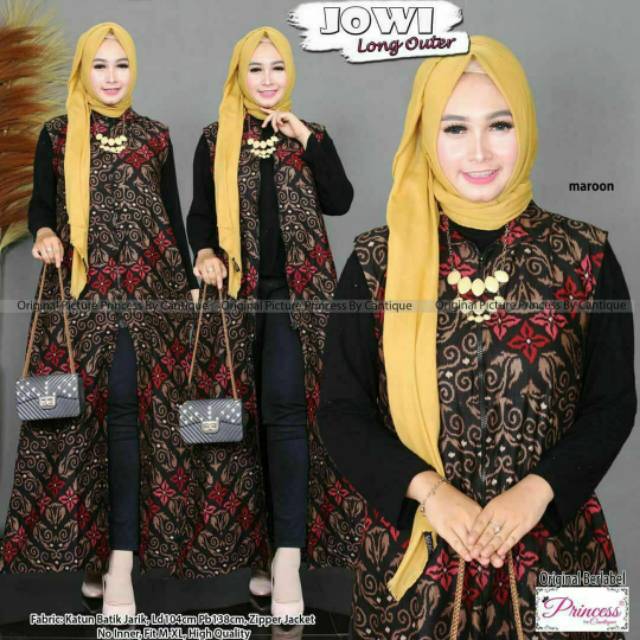 Best Seller LONG CARDI BATIK MOTIF ULIR COKLAT BATIK