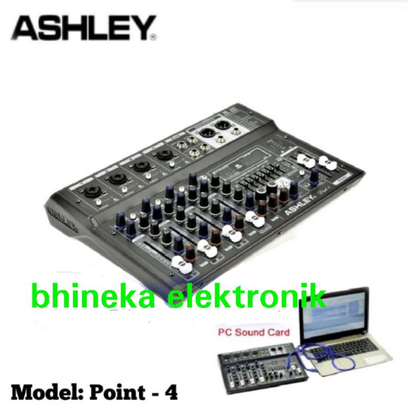 mixer ashley point4 point-4 mixer 4 channel bluetooth pc soundcard