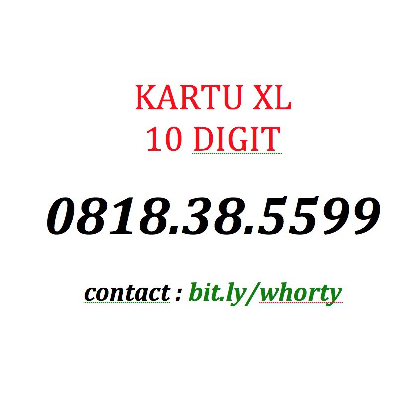 Jual Kartu XL Pra Bayar No Cantik 10 Digit 0818385599