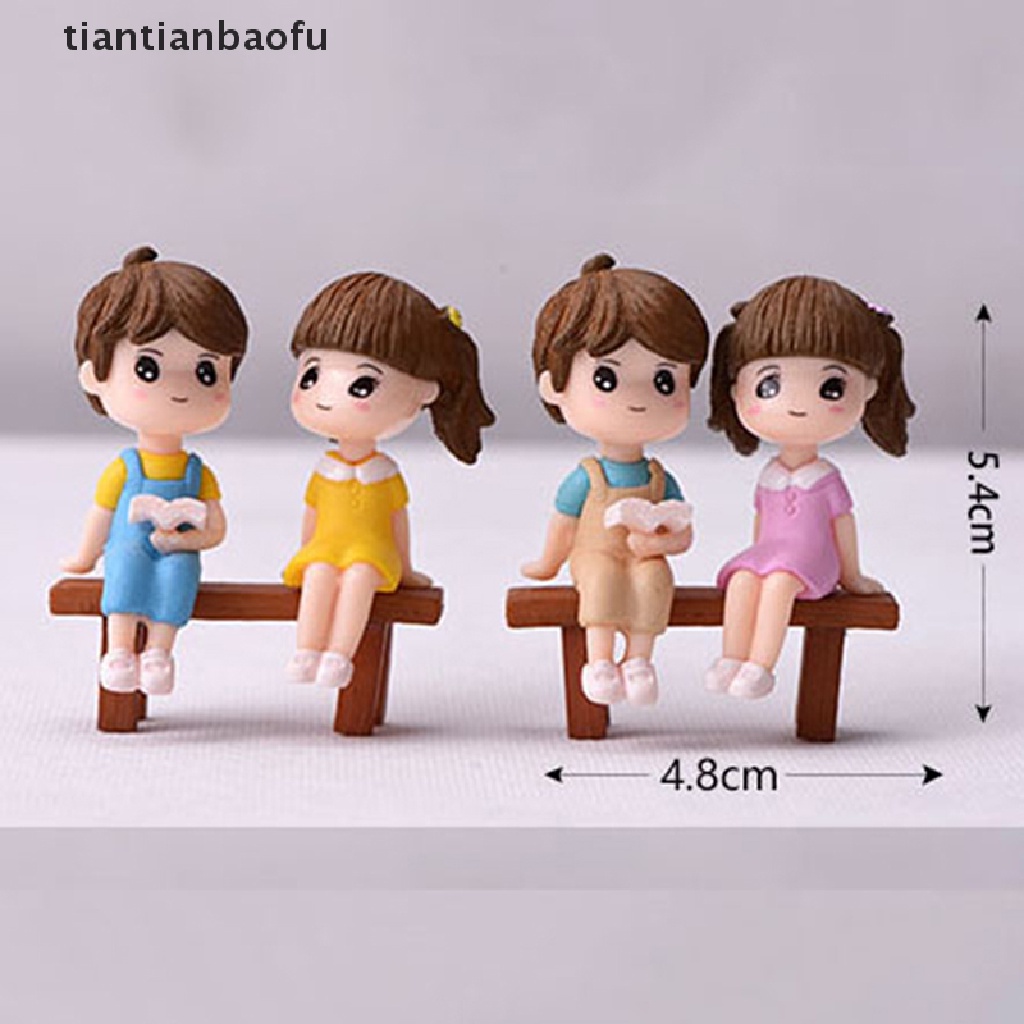 (Tianbaofu) 1 Set Miniatur Pasangan Kekasih DIY Untuk Dekorasi Rumah Boneka