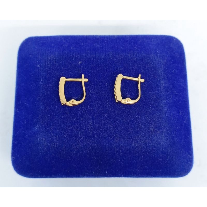 anting jepit perak asli lapis emas/anting jepit mp 2baris /anting jepit asli silver 925/anting jepit fashion wanita