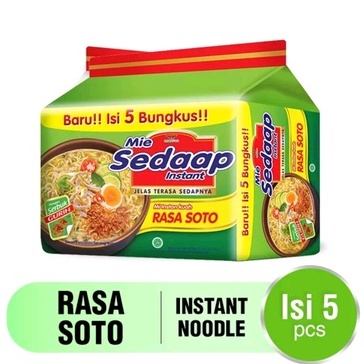 Mie Sedaap Mie Instant Rasa Soto Bag 5pcs x 75gr