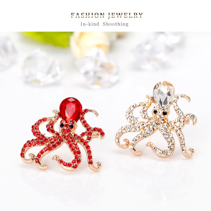 SIY  Octopus Brooch Pins Jewelry Women Men Luxury Fashion Gifts Antique Suit Corsage