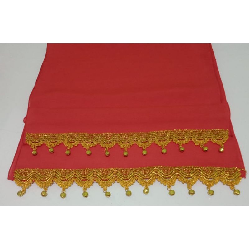 Sampur Tari / Selendang Tari Renda Lonceng-Merah