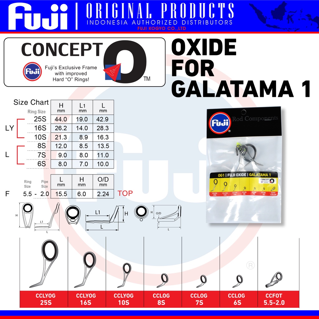 Ring Fuji OXIDE GALATAMA | ULTRA LIGHT | BAIT CASTING | JIGGING | Fuji Set | Marit | Cincin | Origin