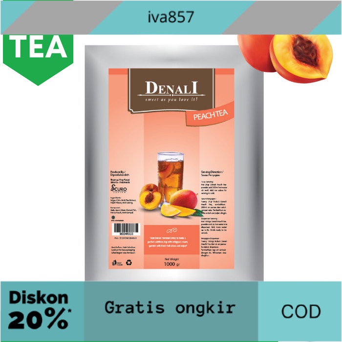 

PROMO DENALI PEACH TEA POWDER 800 gram GRATIS ONGKIR
