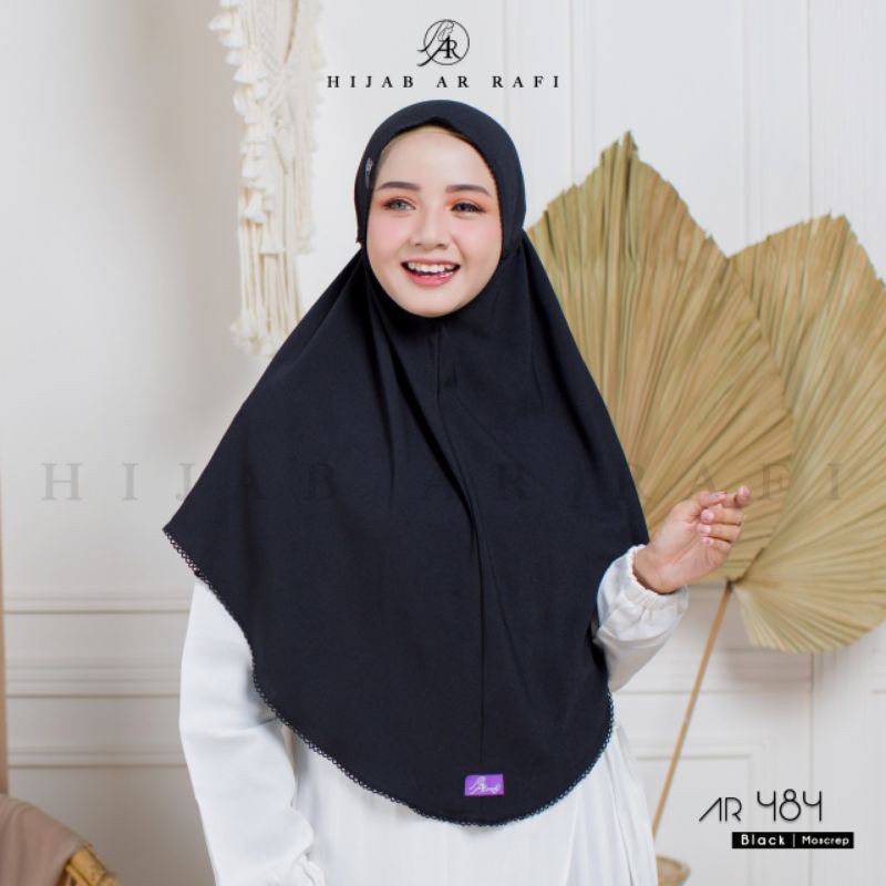 TERBARU ✅ AR 484 HIJAB INSTAN by HIJAB AR RAFI ORIGINAL || INAYAHHIJAB-Black