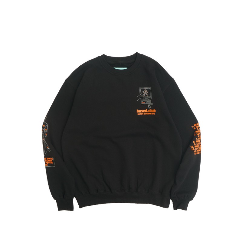 BASED CLUB FORCE BLACK CREWNECK SWEATER
