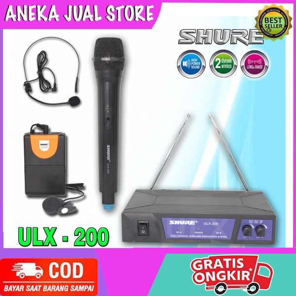 Jual Mic Wireless SHURE ULX 200 Mic Bando / Microphone UHF Hendel ...