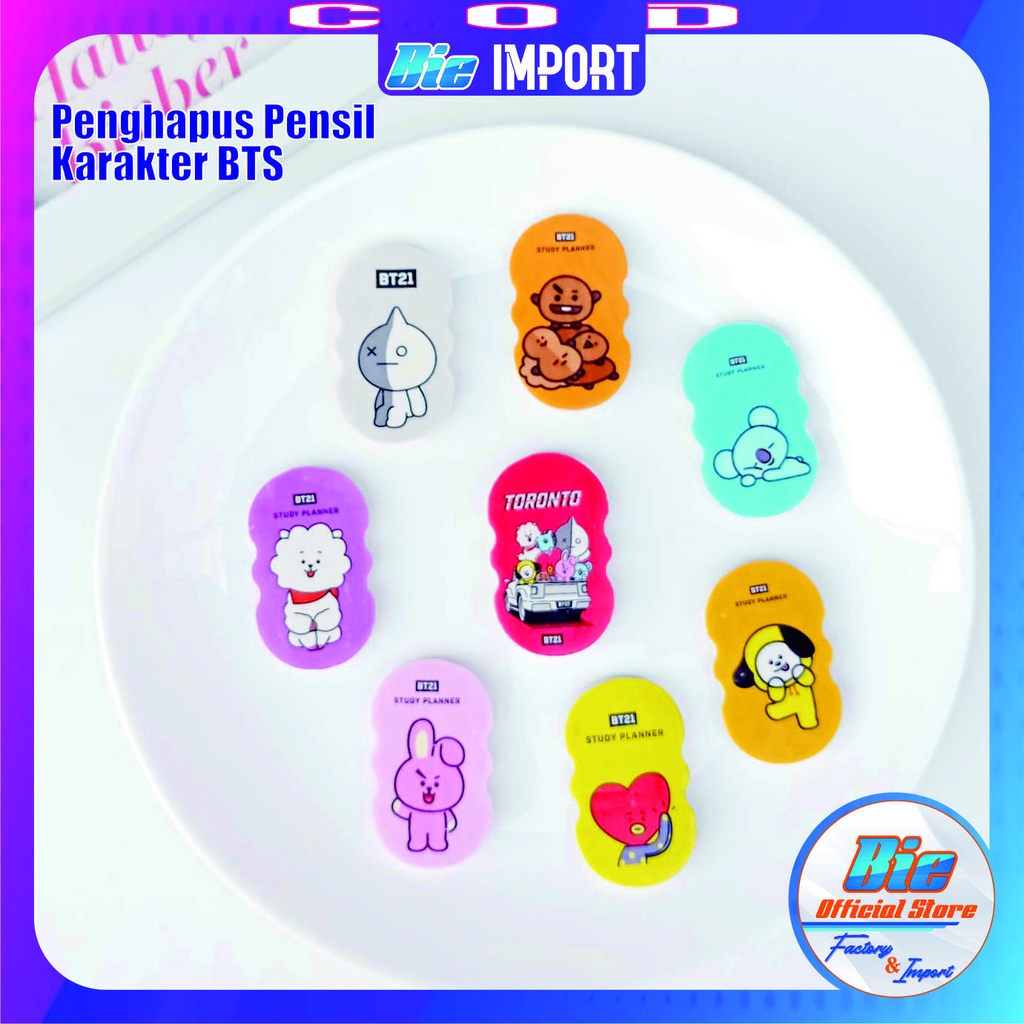 Penghapus Pensil Karakter BTS Impor Best Seller