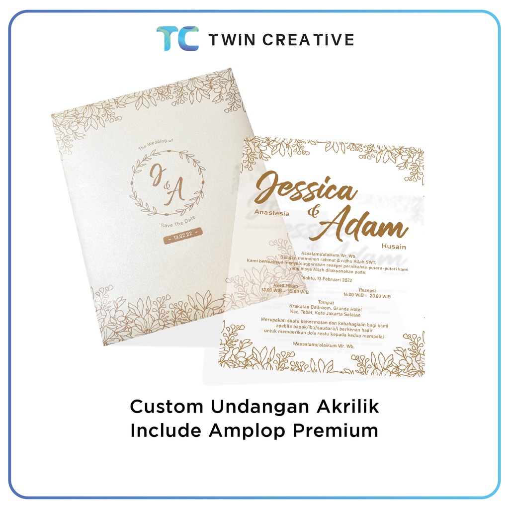 Custom Undangan Akrilik Pernikahan Acrylic Invitation Undangan Ulang Tahun - Undangan Akrilik