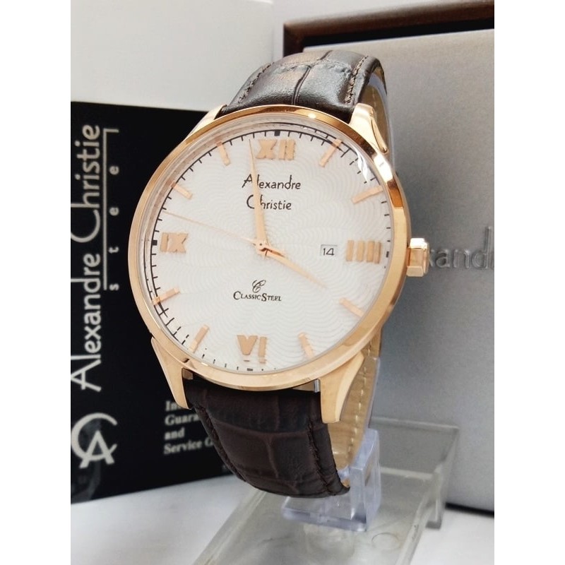 ALEXANDRE CHRISTIE WATCH AC 8457 PRIA ROSEGOLD WHITE ORIGINAL