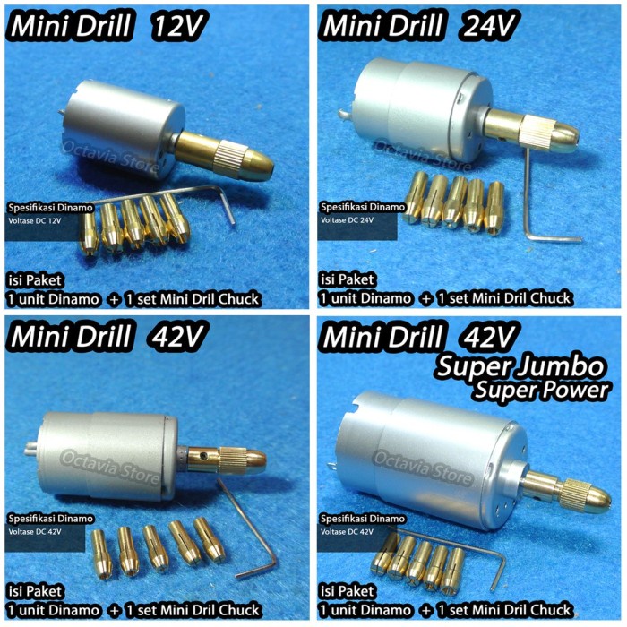 RSS124 - Bor Pcb Mini Drill 1set paket dengan dinamo dan chuck kepala