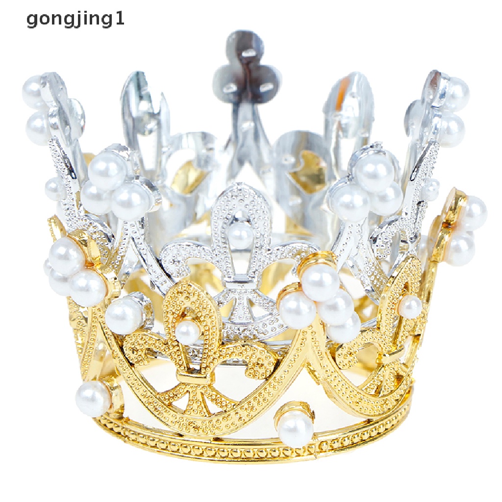 1pc Mahkota Tiara Mini Hias Kristal Mutiara Untuk Ornamen Rambut Anak