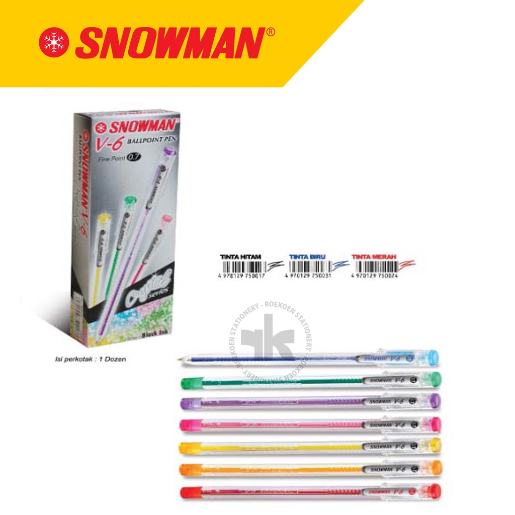 

Snowman V-6 Ballpen Semi Gel 0.7mm Black