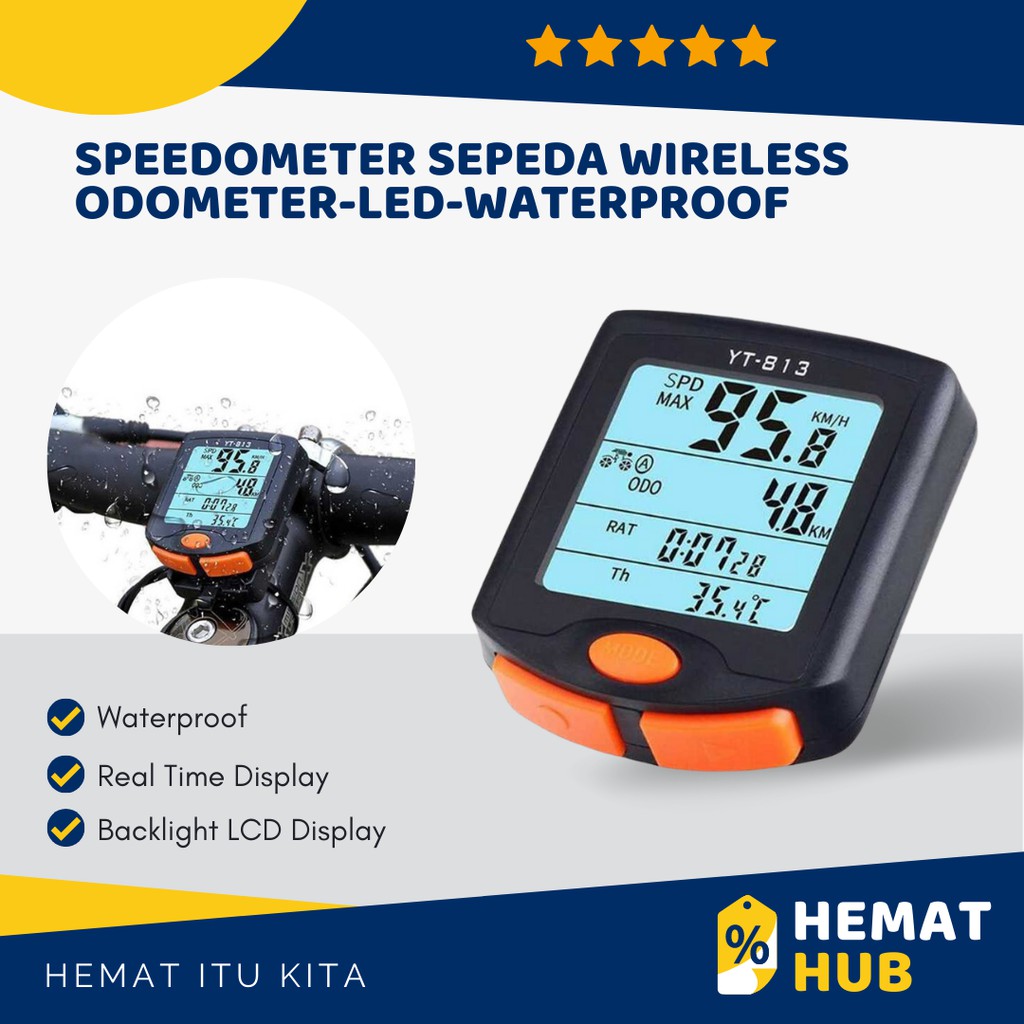 Speedometer Sepeda Wireless Digital LCD  Odometer LED Waterproof Anti Air Debu Gowes Malam Hujan