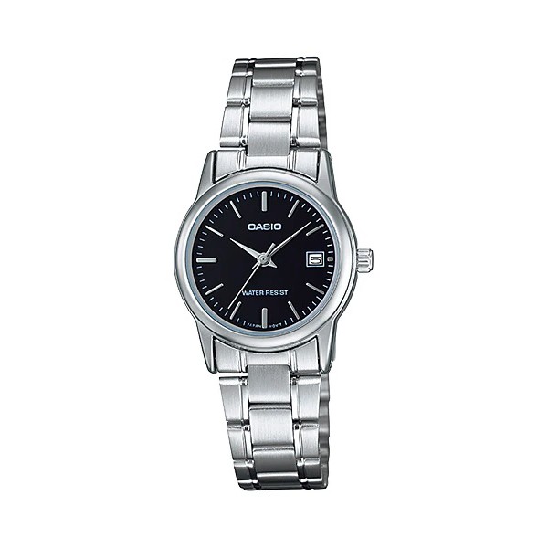 Casio Original LTP-V002D-1B / LTP-V002D-4B 2B3 Jam Tangan Wanita  Rantai Stainless Steel Silver