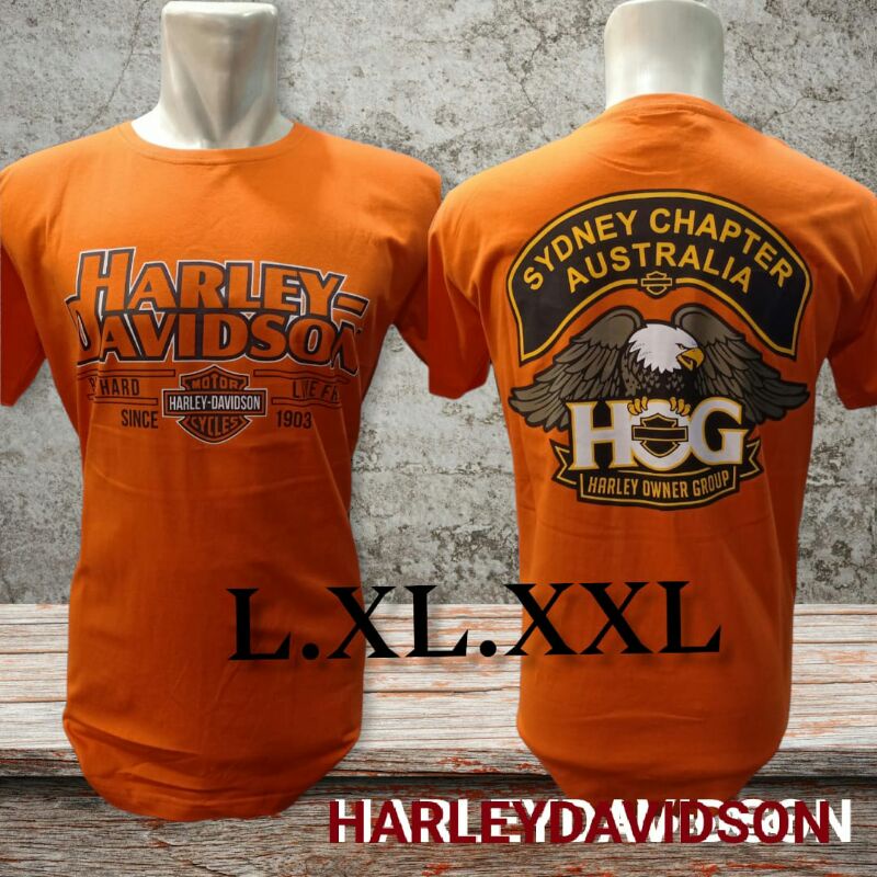 Kaos Harley Owner Group - Sidney Chapter Australia - Harley Davidson Motorcycles - Bar and Shield - 