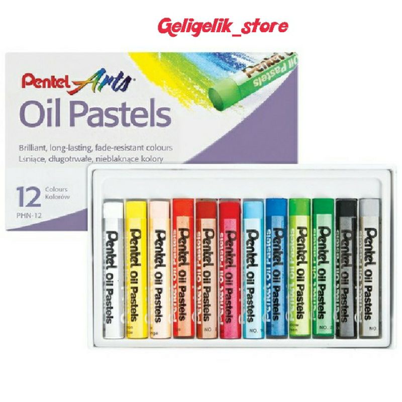 

PENTEL OIL PASTEL PHN-12 WARNA / CRAYON / KRAYON REGULER STICK