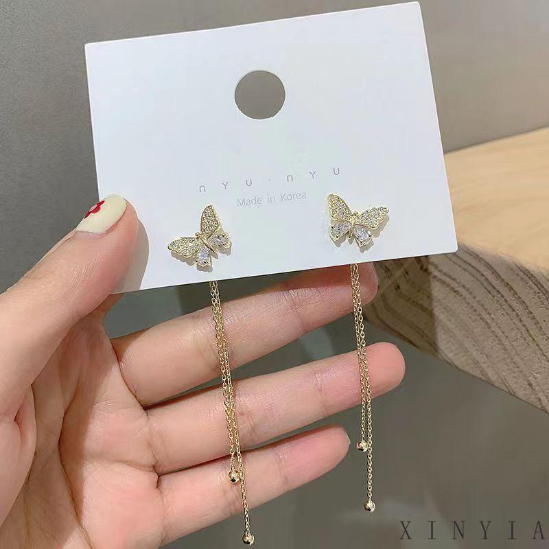 【COD】Anting Korea Earrings Anting kupu-kupu Anting Anting Tindik Perhiasan Wanita fashion Murah