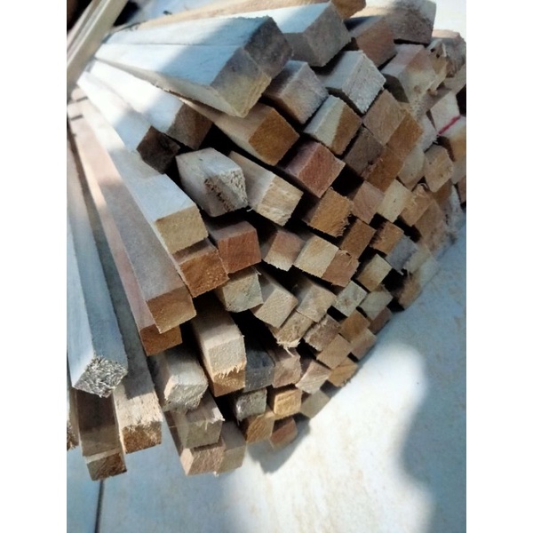 Tiang sangkar burung kotak kayu jati panjang 70cm per 5pcs