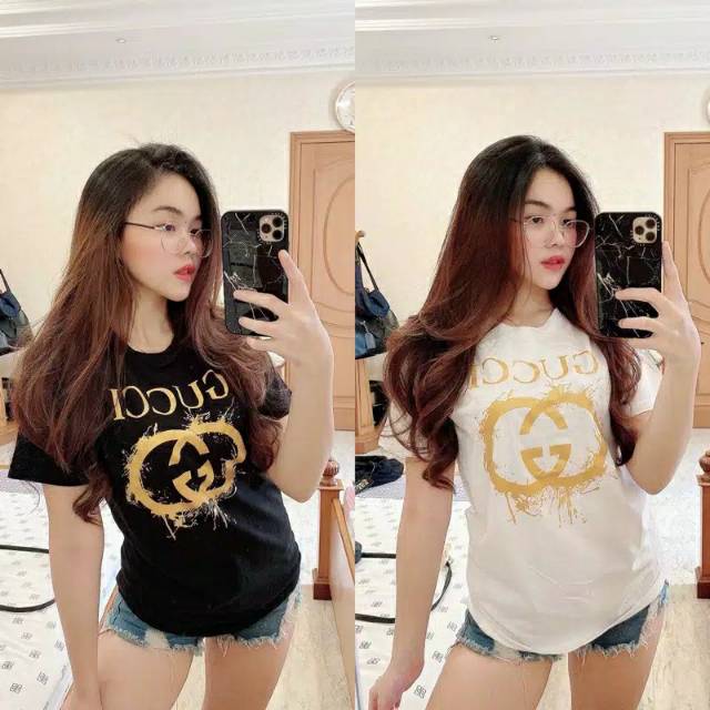 Kaos wanita Premium / Baju atasan wanita- Gucci Gold