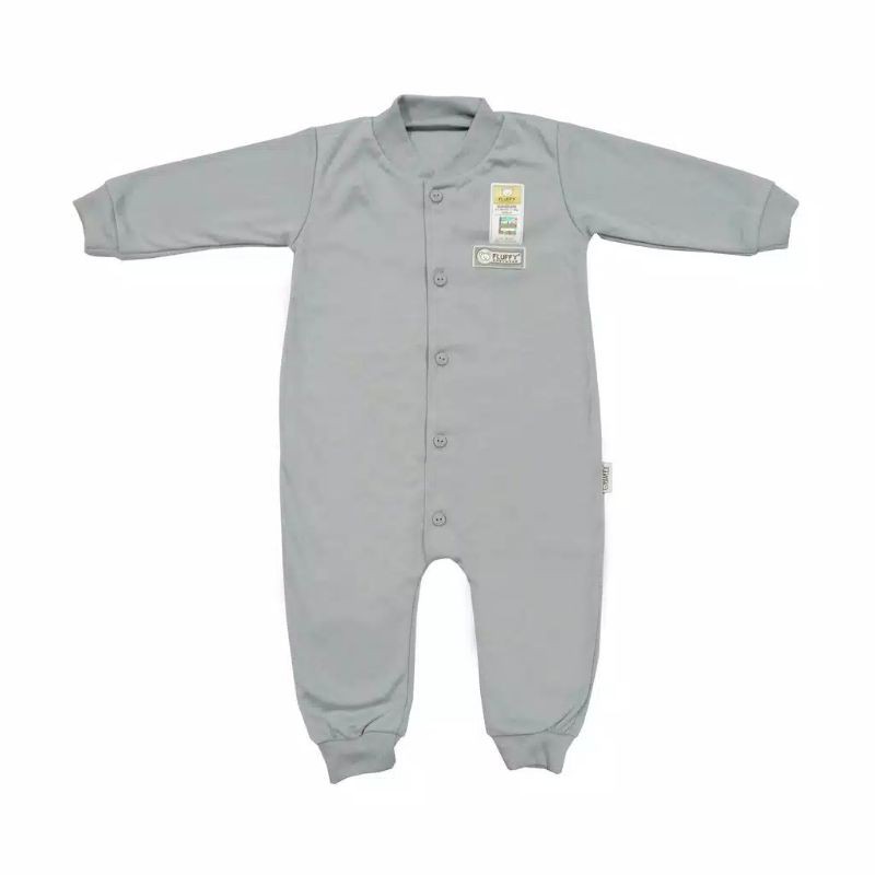 (FLUFFY) 3pcs Baju Kodok Panjang Buka Kaki/SLEEPSUIT ABU SERIES