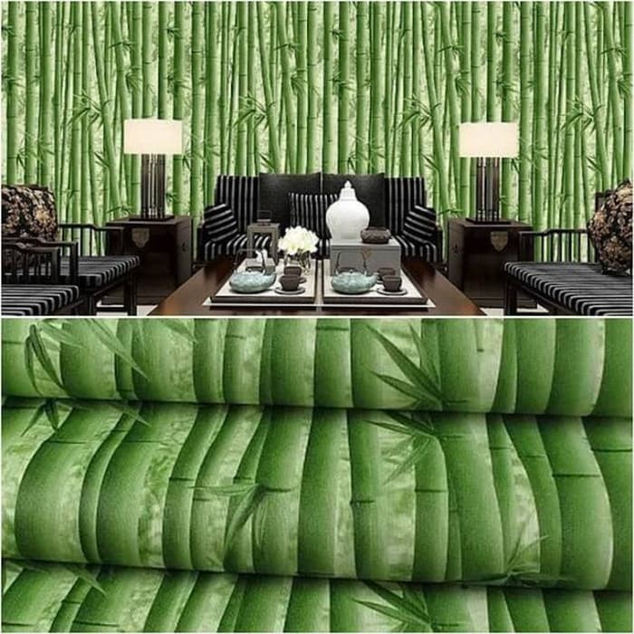 Wallpaper Dinding Motif Bambu Tua Ukuran 10 Meter x 45 CM