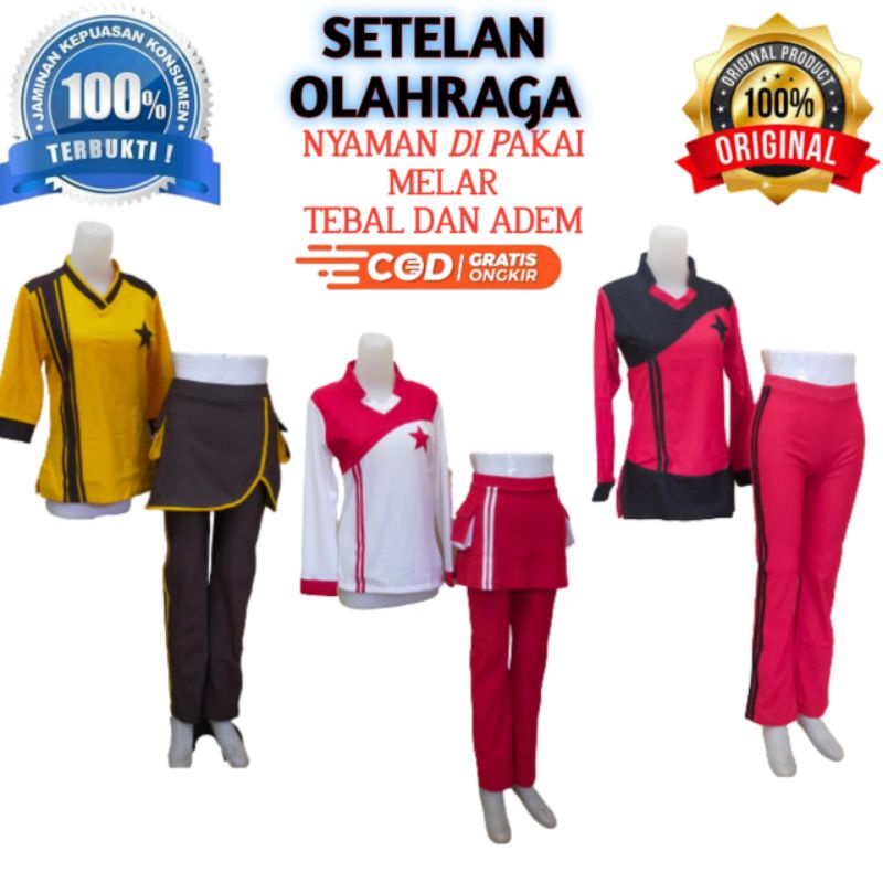 setelan Baju senam outdoor / baju senam panjang / grosir baju senam / stelan baju olahraga / kaos  /