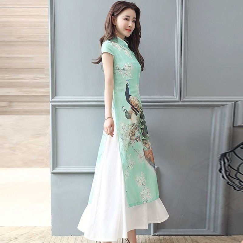 cheongsam women's 2021 summer new Korean version slim fitting retro Chinese Feng