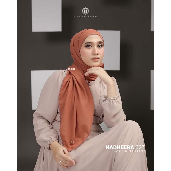 Terbaru Hijab Jilbab Segiempat N027 Nadheera Luxury bahan Voal Scarf square