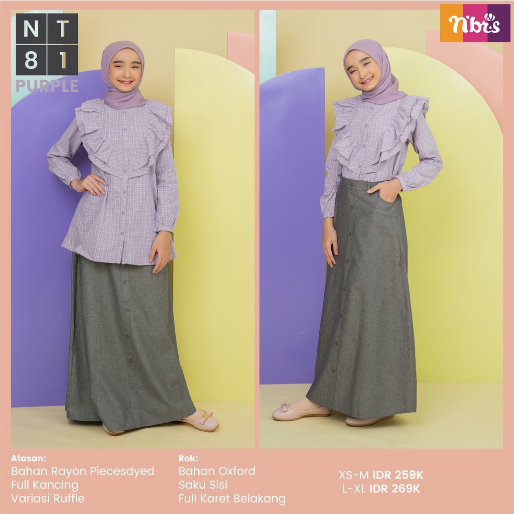 NIBRAS TEEN NT 81 Bahan Rayon Piecesdyed Setelan Remaja Modern Kekinian by Nibras bisa COD