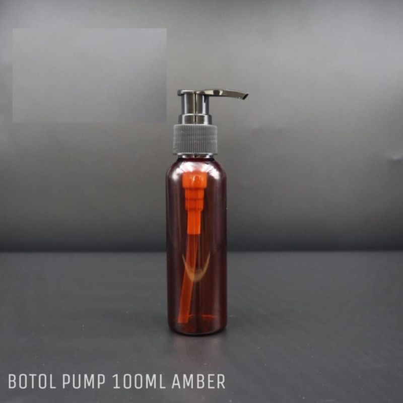 Botol Pump 100ml amber / Botol amber 100ml Tutup Pump Lotion