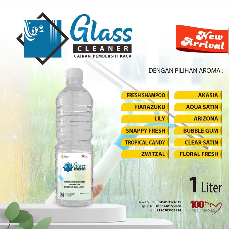 Pembersih Kaca aneka aroma wangi segar kemasa botol 1 liter PET