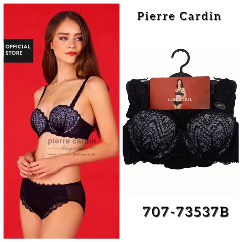 Pierre Cardin Set Bra & Panty Hitam Size 32B Panty Free Size / M-L 707-73537B