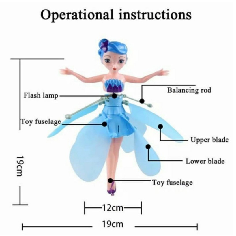 Mainan Anak Peri Sensor Tangan Sayap Kupu Kupu Peri Terbang Flying Fairy Sensor