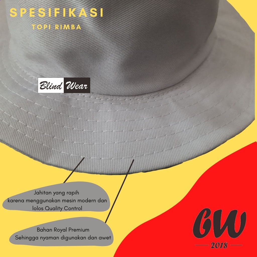 Topi Rimba Tali Anak Polos  Cowok Cewek