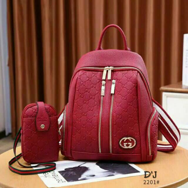 Backpack 2in1 dua res tas ransel wanita fashion mewah harga murah multifungsi tas lokal batam