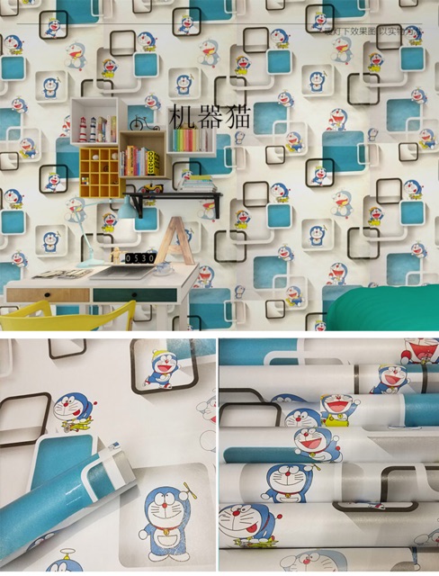 Wallpaper Dinding / Wallpaper Sticker DORAEMON 3D