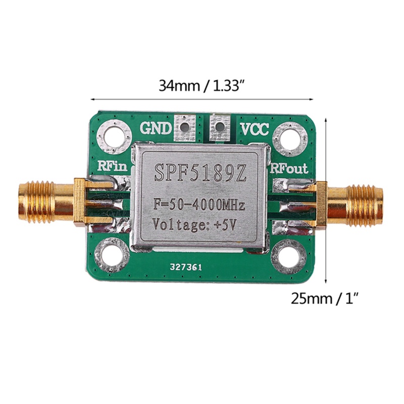 Btsg SPF5189 50-4000MHz Gains Broadband Modul RF Amplifier Frekuensi Tinggi 0.6dB Untuk FM HF VHF/UHF Analyzer