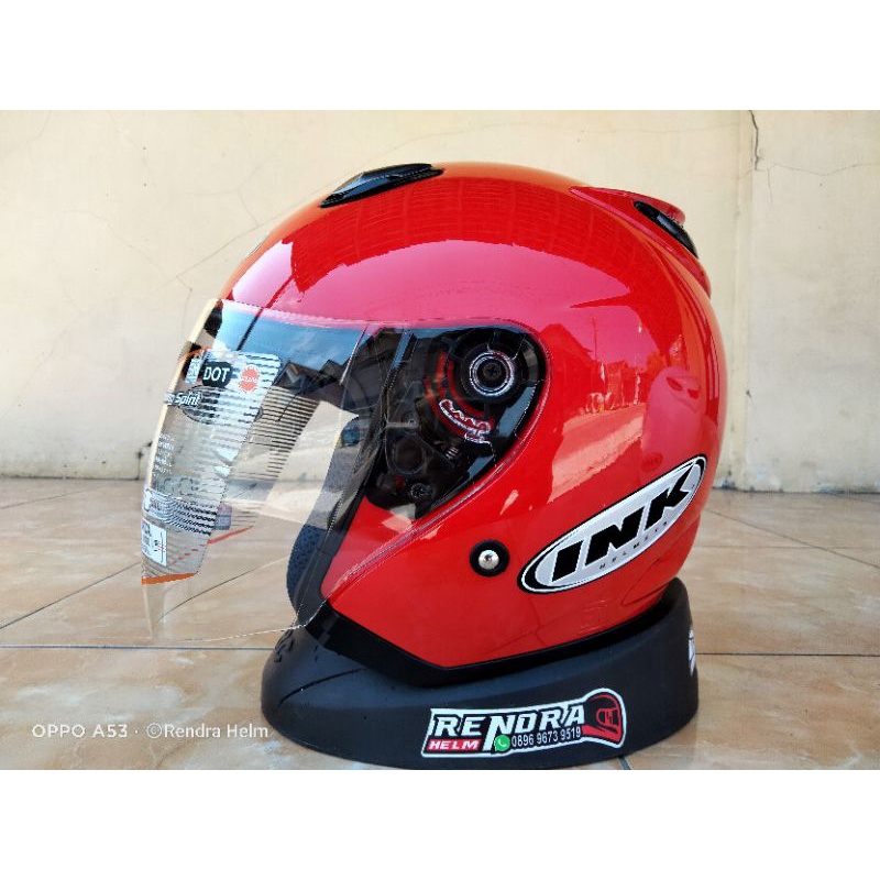 Helm INK CENTRO JET Solid Original 100% ogkir termurah 2KG-Red verari