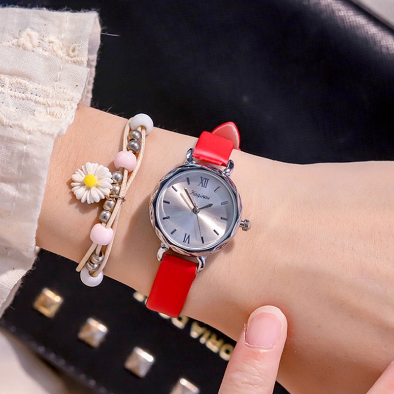 SANGCAKRA COD - Jam Tangan Casual Wanita Kecil Strap Pu Dial Bulat Romawi Korean Import Trendy Kekinian - JW20