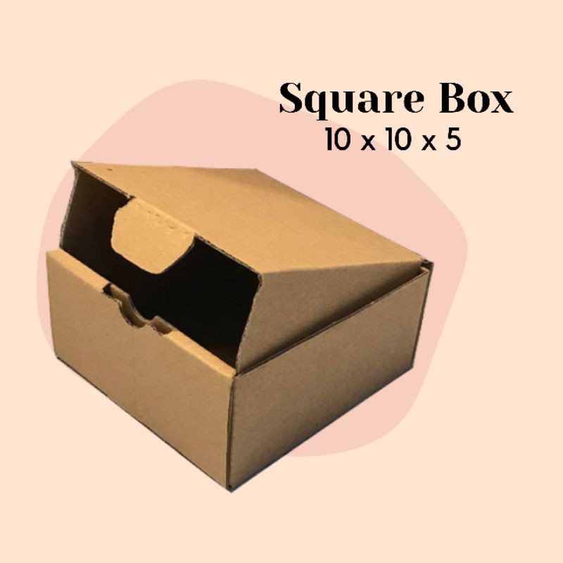 

SQUARE BOX // KARDUS DIE CUT KARTON COKLAT PACKAGING 10x10x5