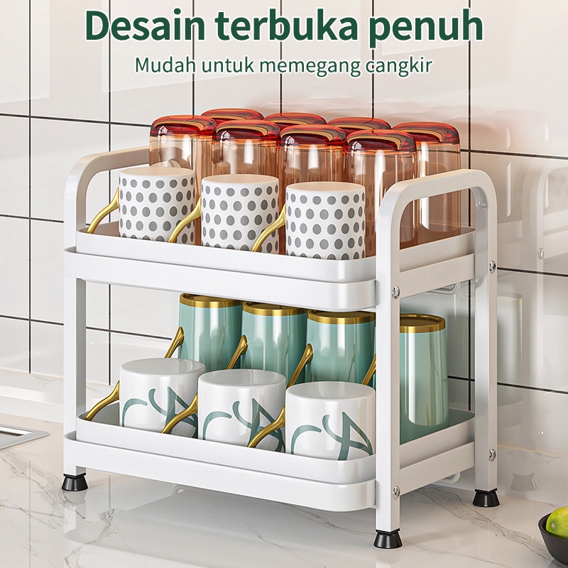 Kopi Gelas Mug Drainer Rak Mug Pemegang Dapur Rak Cangkir Pemegang Cangkir Penyimpanan Cangkir Rak Tray Penyimpanan