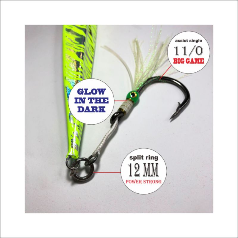 Metal Jig Diamond VIP 500gr + 2pcs Assist single hook 11/0