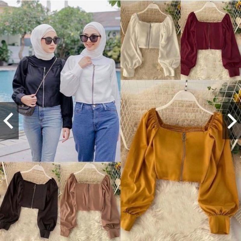 MK FASHION_ZIPPER CROP/ATASAN WANITA CROP/CROP WANITA/ZIPPER CROP CANTIK