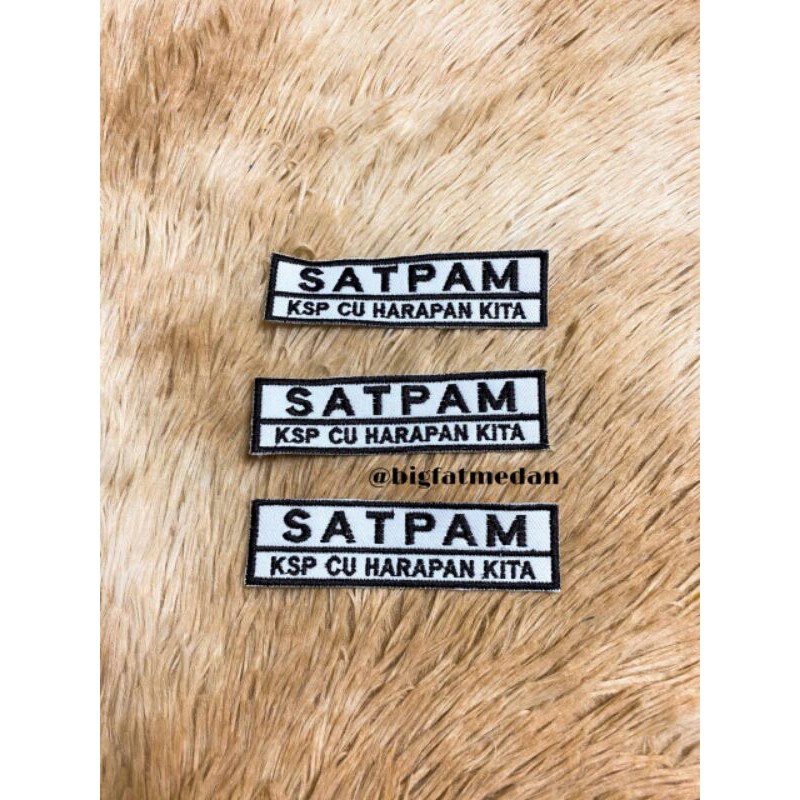 Patch logo nama, Badge nama, Atribut sekolah, Bordir Nama Dua tingkat (custom tulisan)