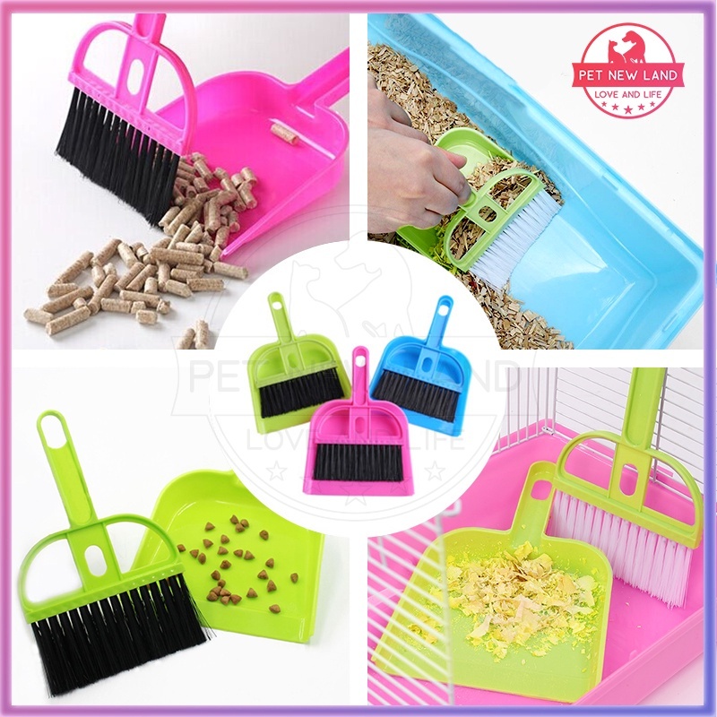 Set Sapu Sekop mini Sekop Kotoran Kucing Cat Litter Scoop Pembersih Persediaan Hewan Peliharaan