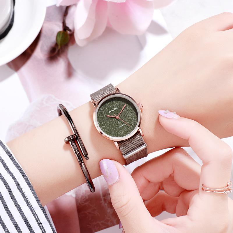 ✅Grosir Jam Senen -  Jam Tangan Wanita Analog Quartz Casual Simple Chic Strap Nylon Untuk Fashion Watch