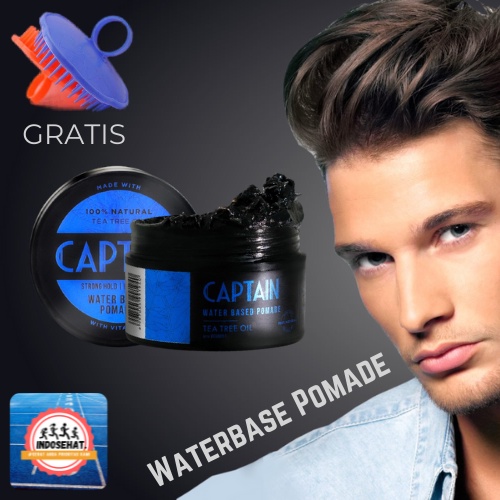 CAPTAIN Water Based Hair Styling Pomade - Minyak Wax Styling Pengkilap Pelembut Rambut Pomade